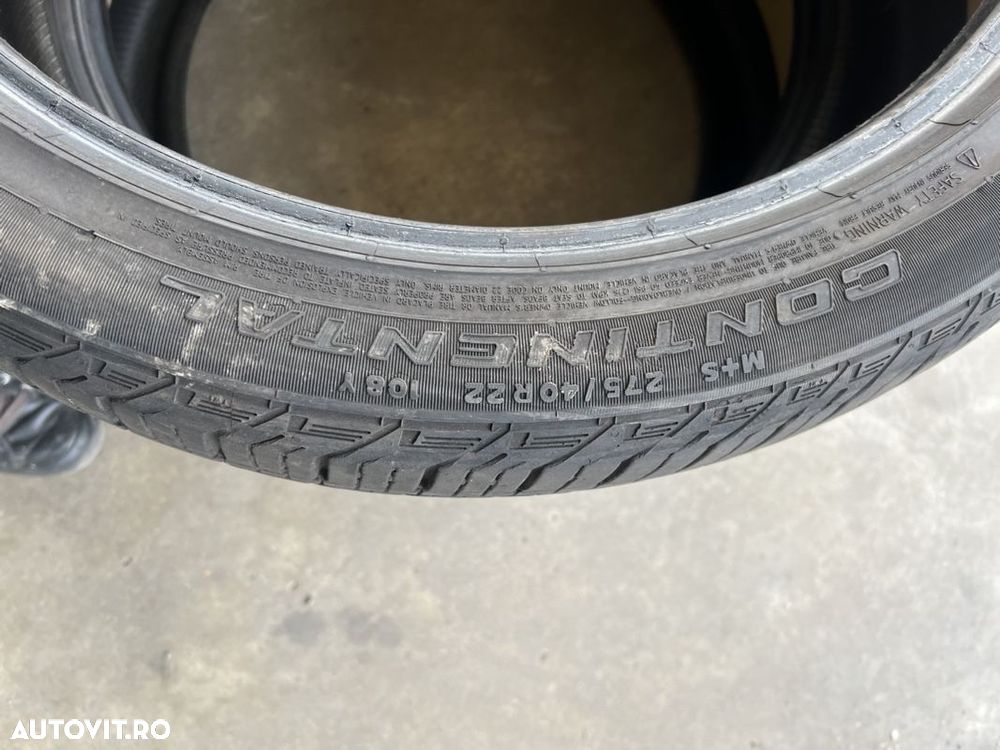 vând 4 anvelope 275/40/22 continental M+S la 6,5mm - 5