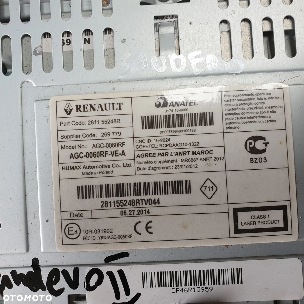 DACIA SANDERO II RADIO CD 281155248R - 2