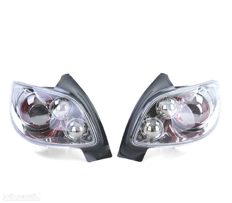 FAROLINS TRASEIROS PEUGEOT 206 98-09 CROMADO - 2