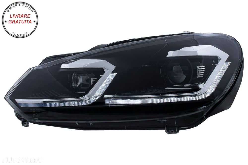 Faruri LED VW Golf 6 VI (2008-2013) Facelift G7.5 Look Silver Semnalizare Secventi- livrare gratuita - 4