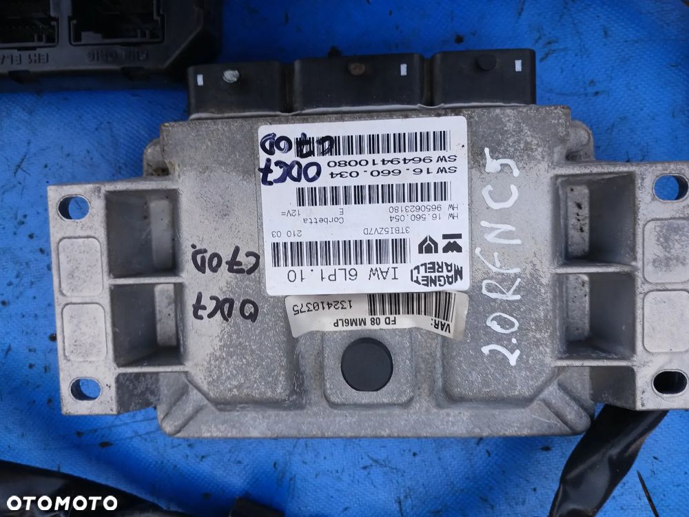 Zestaw startowy do odpalenia Citroen C5 2.0B 16V RFN 2001-2004 Sterownik silnika 9649410080 1AW6LP1.10 BSI 9651196880 IMMO Komplet - 2