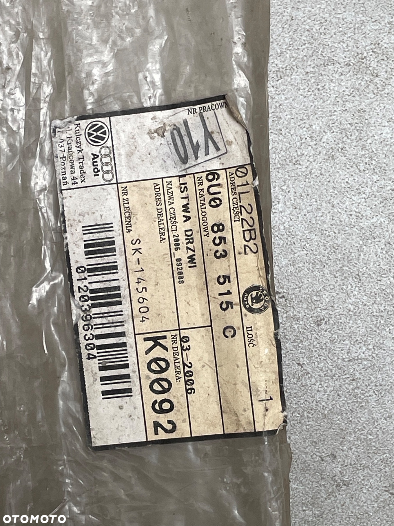 Listwa drzwi przednia lewa Felicia 6u0853515c - 2