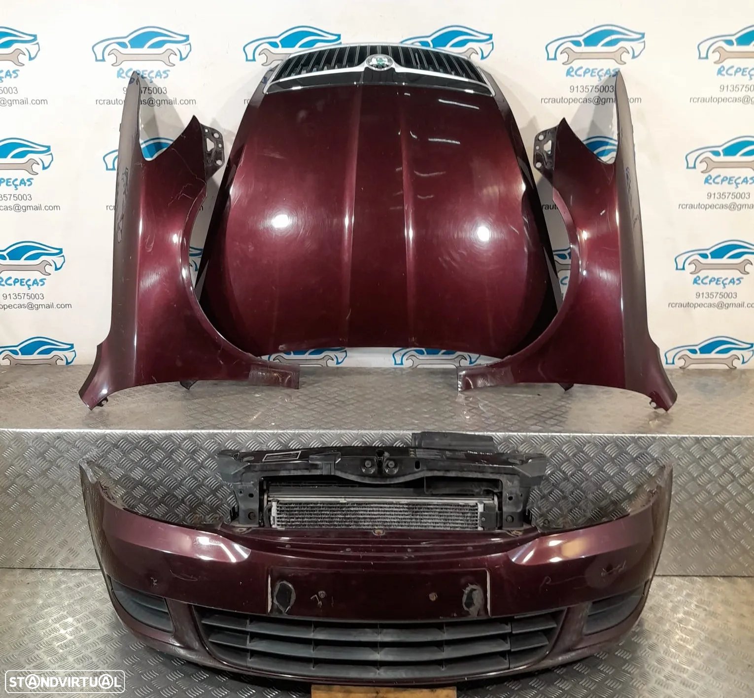 FRENTE COMPLETA SKODA OCTAVIA II 2 MK2 FACELIFT 1Z3 CAPOT PARACHOQUES GUARDA-LAMAS OTICAS RADIADOR VENTILADOR FRENTE FIBRA REFORÇO - 6