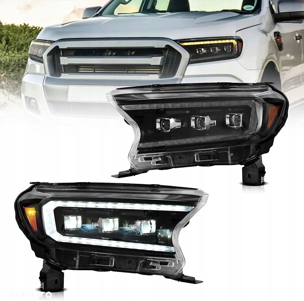 reflektor lampa kpl vland full led neon tuning ford ranger v 5 mk5 lift 16- - 3