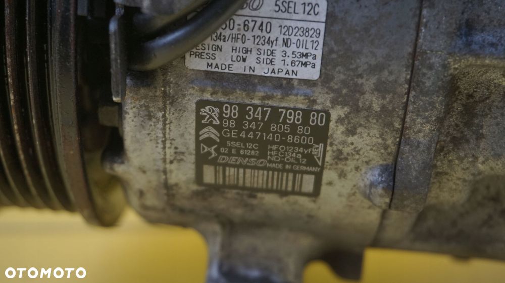 208 II C4 C5 DS3 1.2 THP PURETECH 21r HNS sprezarka klimatyzacji 9834779880 - 6