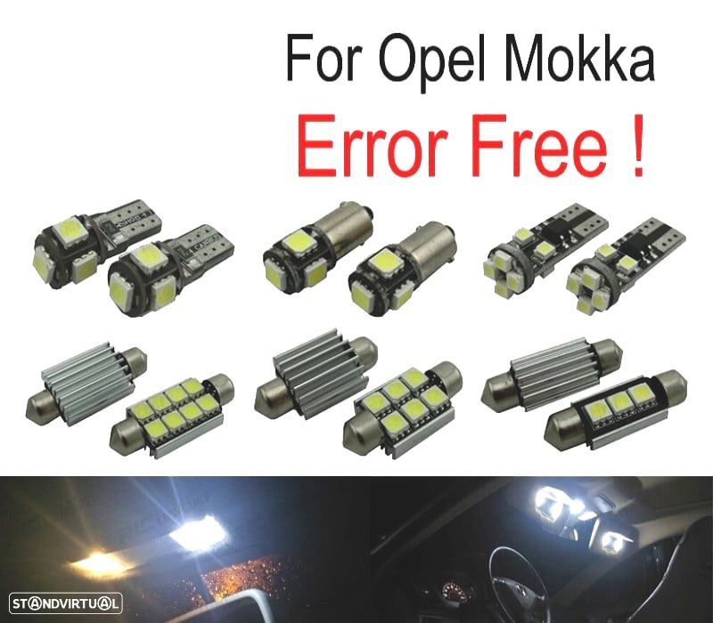 KIT COMPLETO 14 LAMPADAS LED INTERIOR PARA OPEL MOKKA 12- - 1