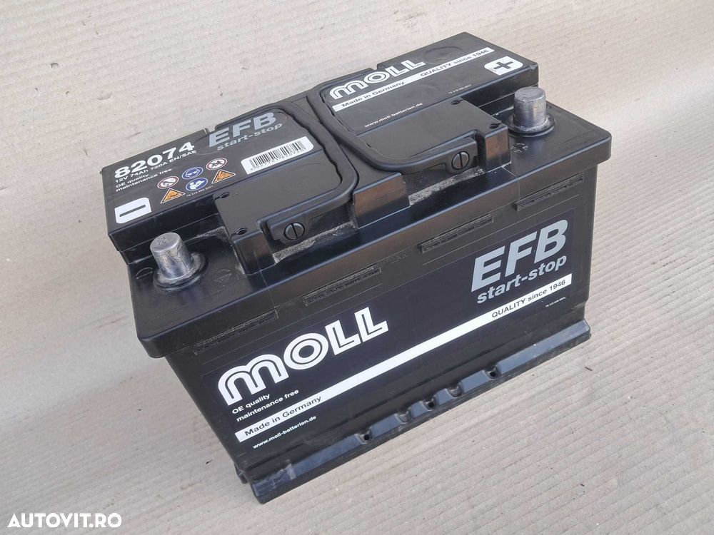 Skoda Kodiaq Octavia 3, Vw Golf 7 Passat B8, baterie acumulator start stop MOLL-EFB 74 Ah - 4
