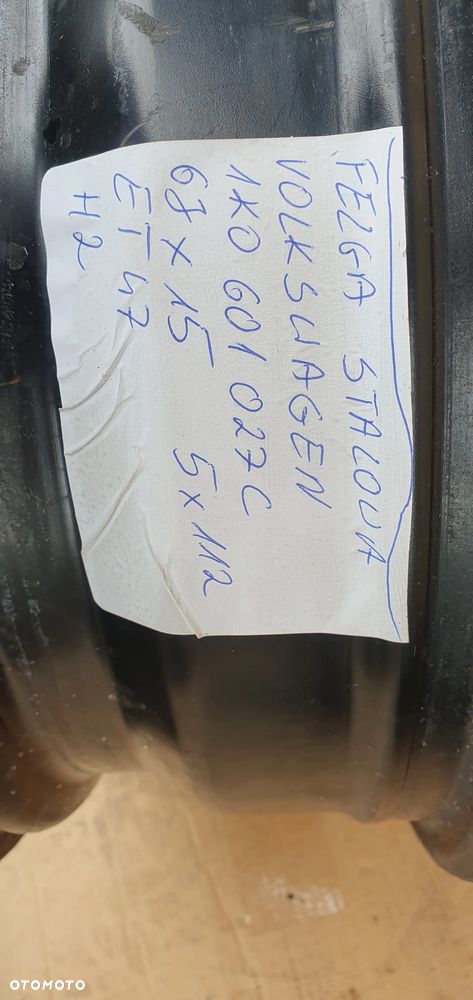 Felga stalowa zapas VW 5x112 15" 6J ET47 1K0601027C - 9