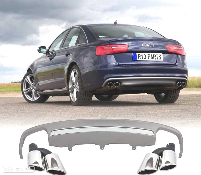DIFUSOR AUDI A6 4G 10- LOOK S6 + PONTEIRAS DE ESCAPE - 1