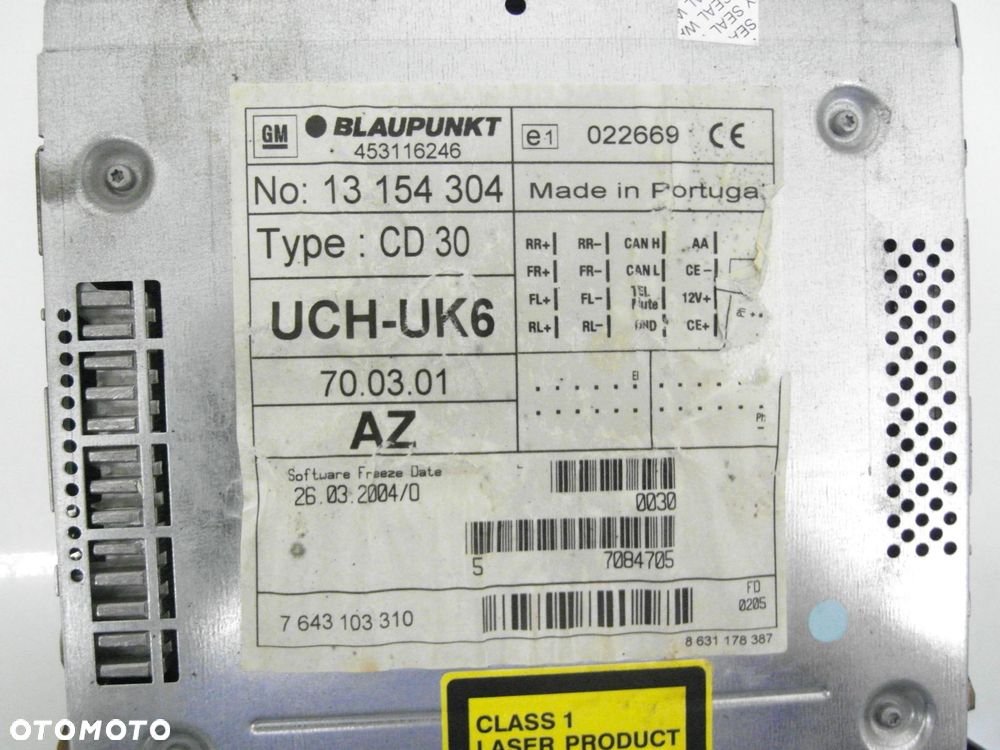 RADIO OPEL ASTRA III H 13154304 453116246 13111165 - 11