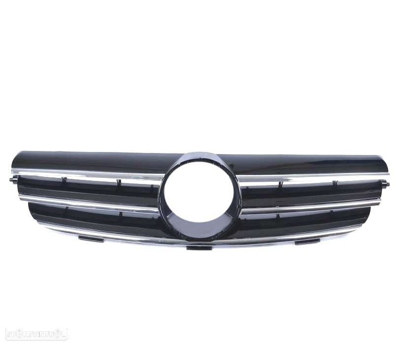GRELHA FRONTAL MERCEDES CLK W209 02- LOOK SPORT PRETO CROMADO - 4