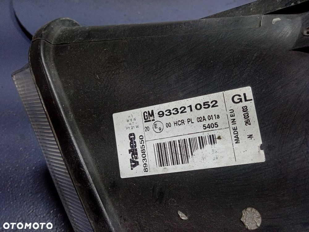 OPEL MERIVA A REFLEKTOR LEWY LAMPA EU 93321052 - 5