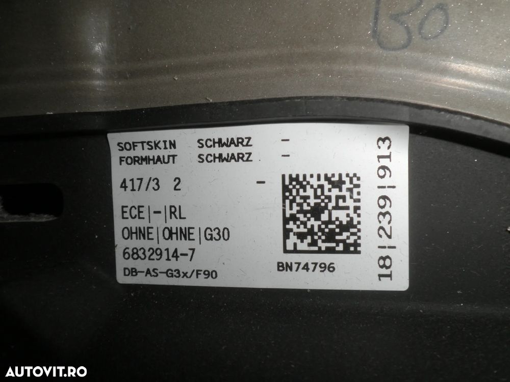 Plansa BMW Seria 5 G30 G31 UK volan dreapta 6832914 - 3