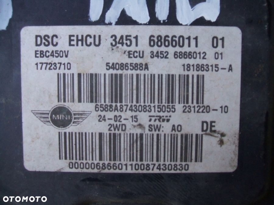 MINI COUNTRYMAN R60 POMPA ABS STEROWNIK 6866011 - 4
