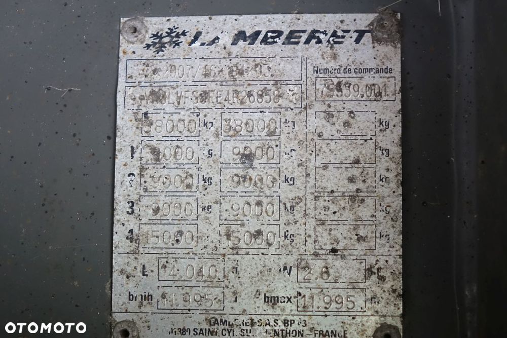 Lamberet CHŁODNIA / SR2 / CARRIER VECTOR 1950 Mt / MULTITEMPERATURA / SAF / DRUKARKA / KOSZ NA KOŁO ZAPASOWE - 37