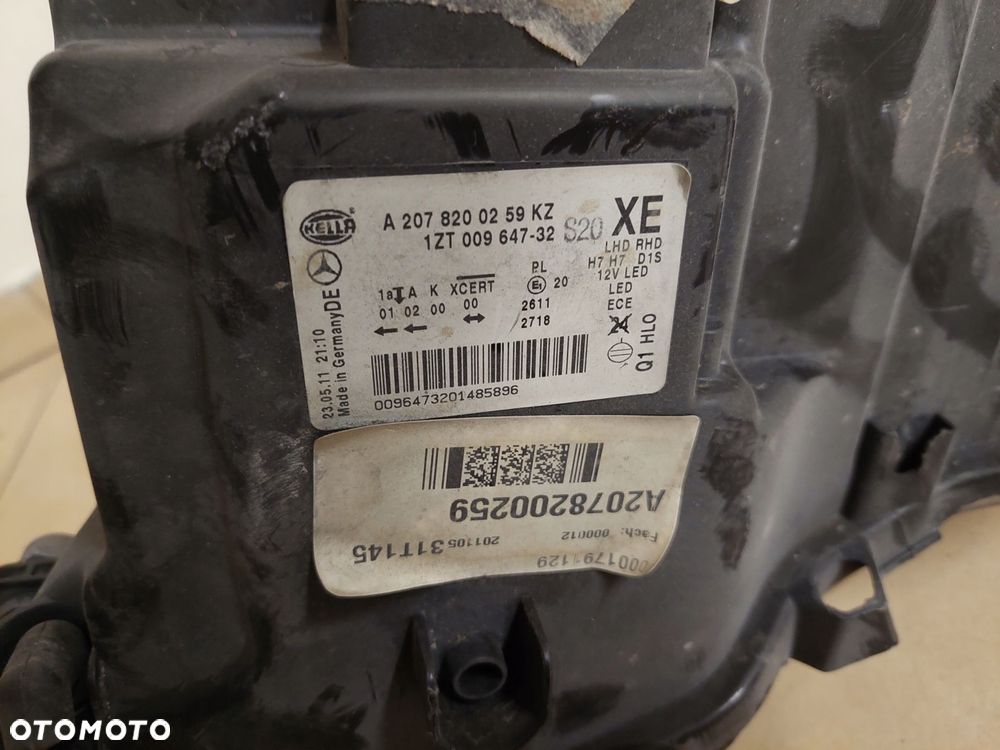 mercedes e klasa w207 coupe komplet lamp przód a2078200259k, a2078204361kz - 12
