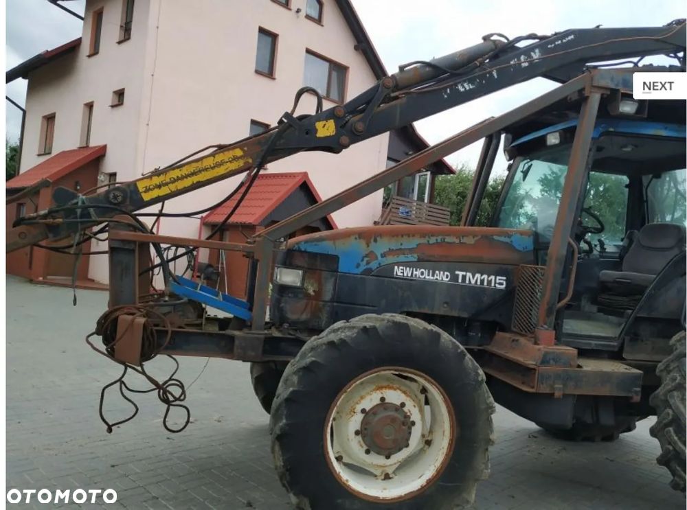 New Holland TM 115 TM115 + HDS/dźwig + chwytak + przyczepa ciągnik lesny / rolniczy - 4