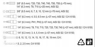 YATO ZESTAW 1/2" 1/4" 3/8" KLUCZE NASADOWE PŁASKIE BITY TORX NASADKI 128el - 9