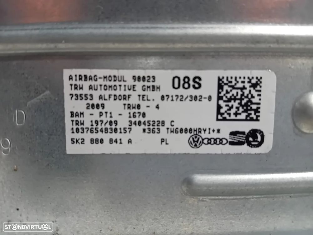 Airbag Joelho Condutor VW Golf 6 VI 5K2880841A  Original - 2