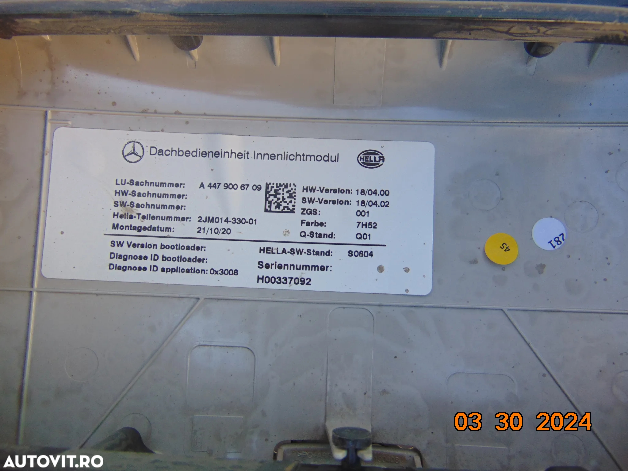 Plafoniera Mercedes vito w447 v class viano cod a - 3