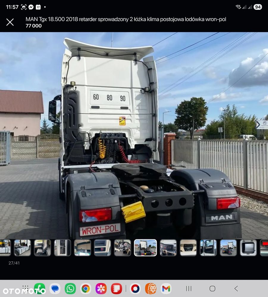 MAN Tgx 18.500 mały przebieg 2017 retarder sprowadzony 2 łóżka serwis lodówka wron-pol - 27