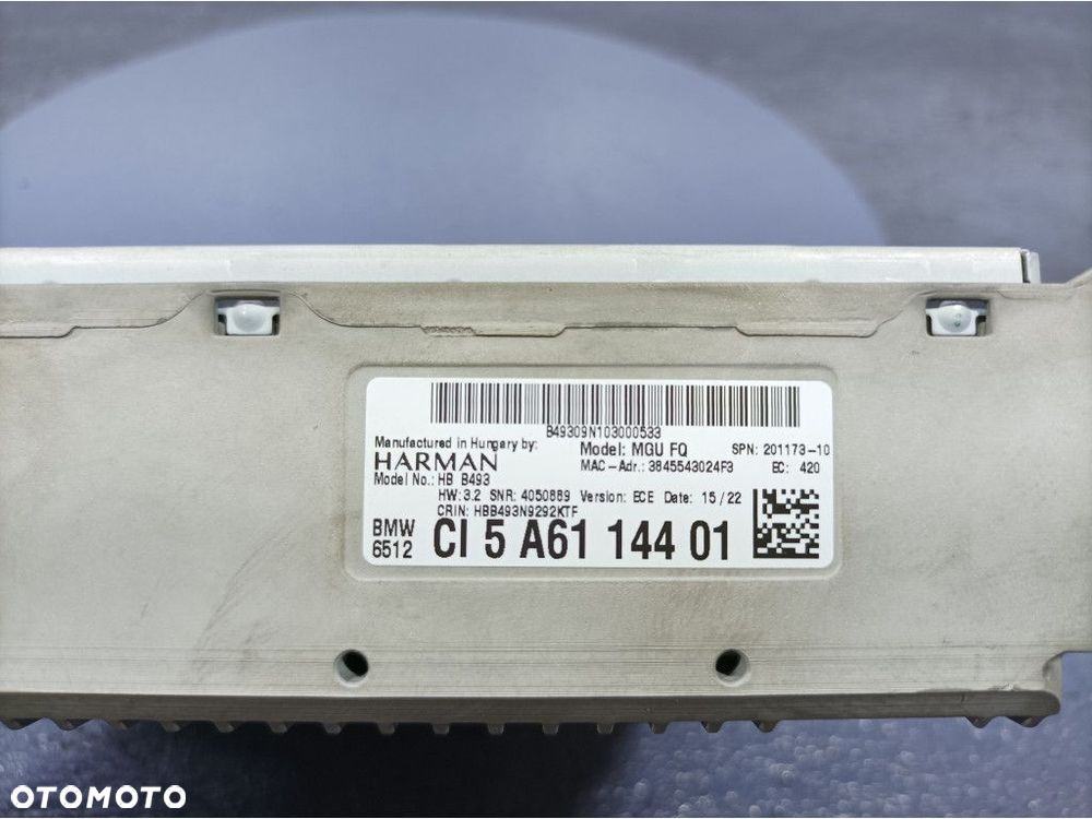 BMW M3 G80 G20 G21 RADIO NAWIGACJA MGU HIGH HARMAN 5A61144 MODEL HB B493 - 4