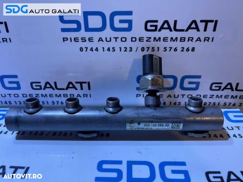 Rampa Presiune Injectoare Stanga cu Senzor Regulator Audi A4 B7 3.0 TDI V6 BKN ASB 2005 - 2008 Cod 059130089AB 059130758E - 1