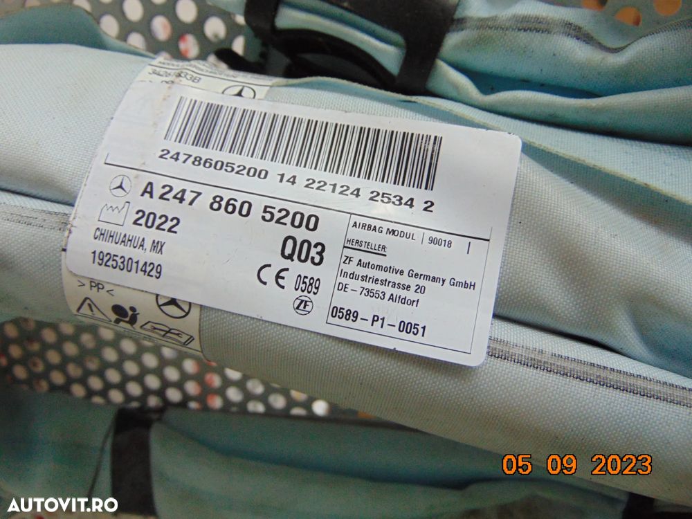 Airbag Cortina Mercedes GLB X247 2019-prezent airbag lateral stanga dreapta - 2