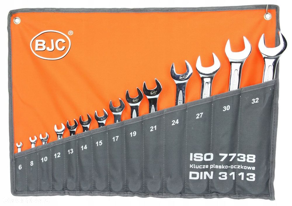 KLUCZE płasko oczkowe BJC 6-32 CrV ZESTAW GRUBE - 6