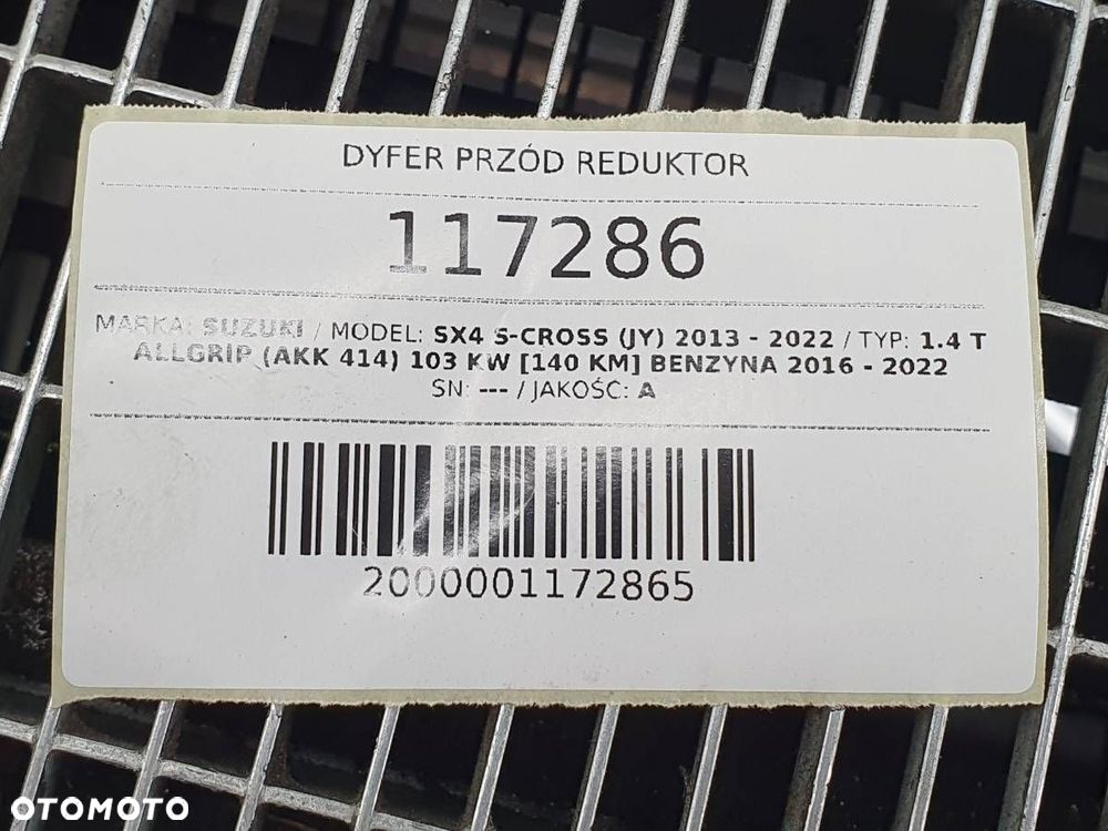 DYFER MOST PRZÓD SUZUKI SX-4 S-CROSS 1.4 T ALLGRIP 4X4 BENZYNA 1M0 - 8