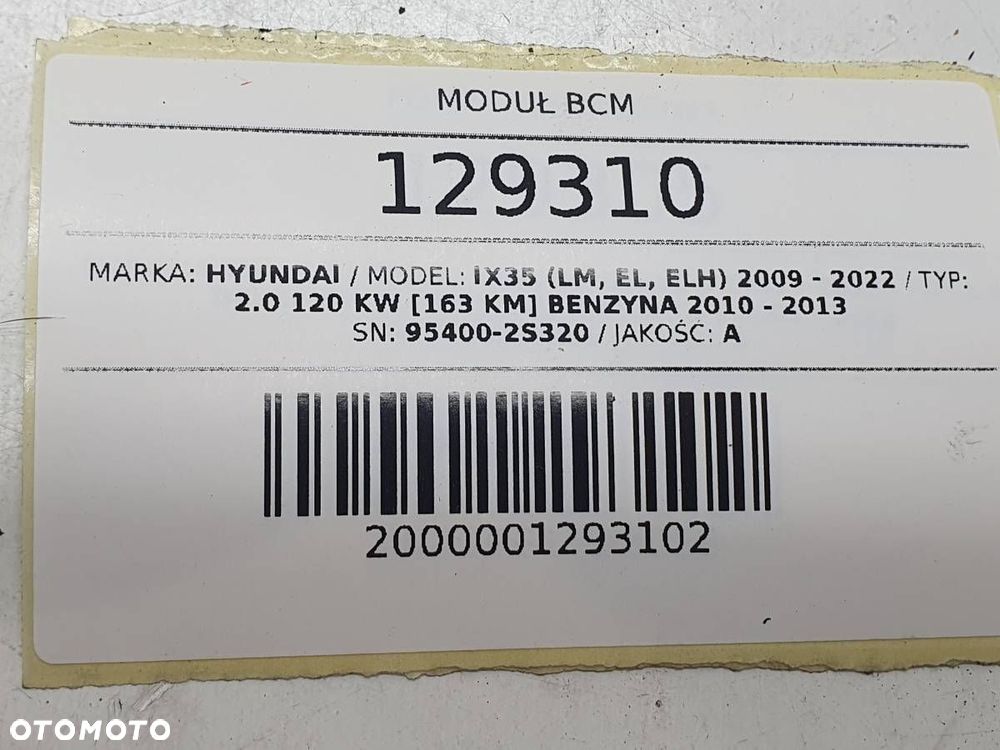 MODUŁ STEROWNIK BCM HYUNDAI IX35 95400-2S320 - 5