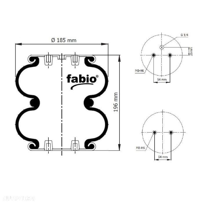 Perna aer suplimentar perna aer gogosar pentru microbus diametru 180 - 2