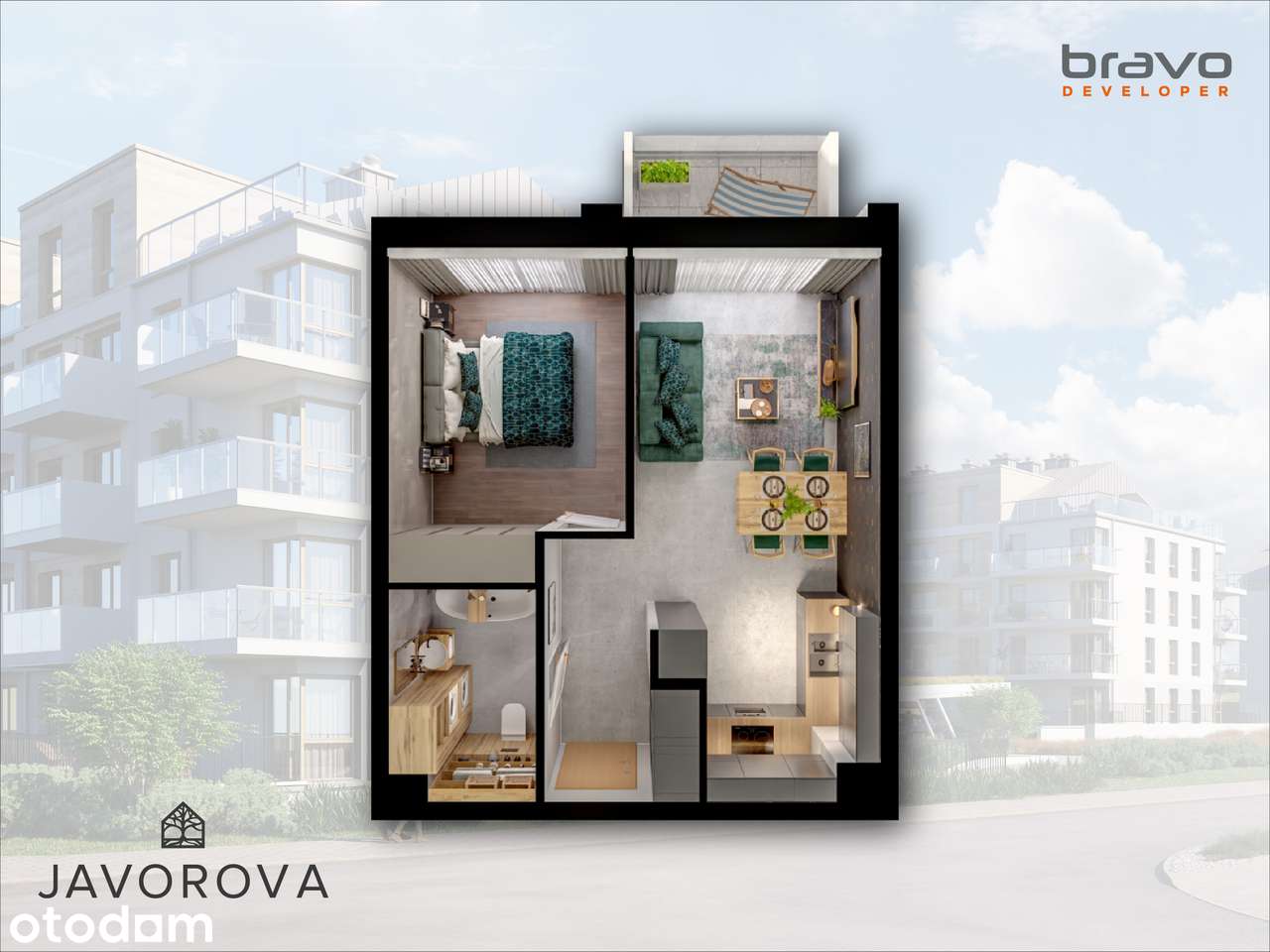 B1.M45 - mieszkanie 39,5 m2 z balkonem