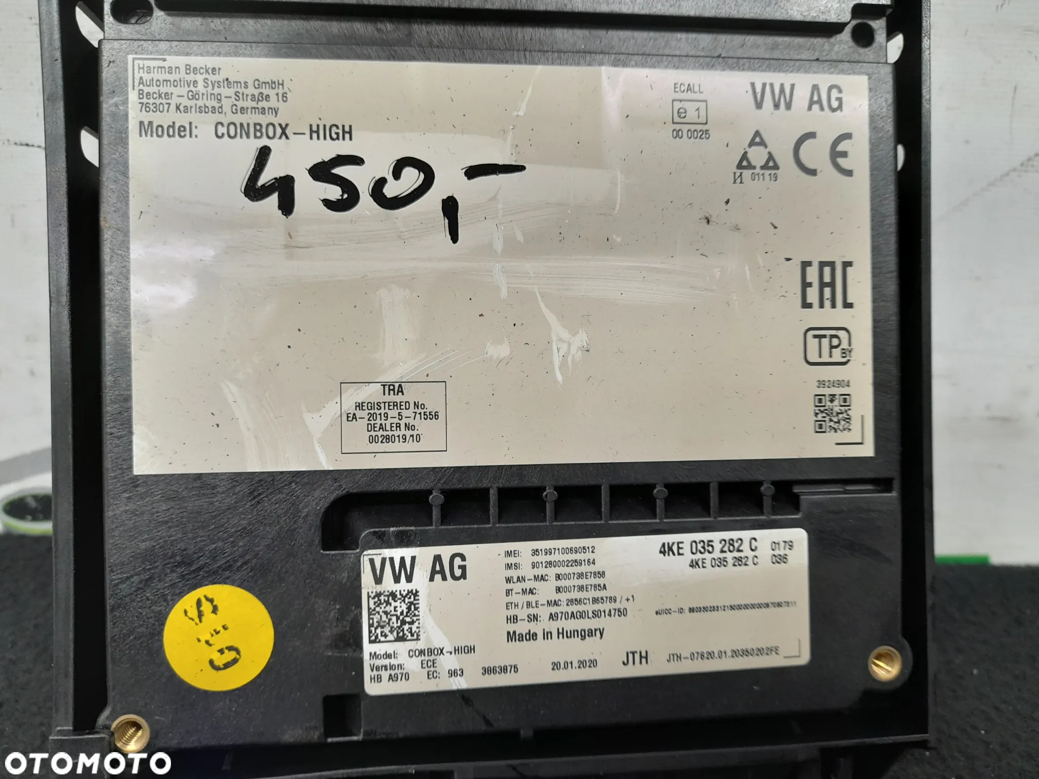 Audi A4 A5 RS4 RS5 Sterownik moduł wzywania pomocy 4KE035282C - 4