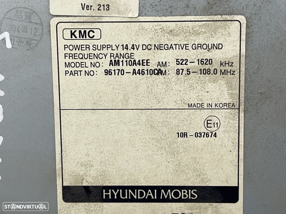 Rádio KIA CARENS IV REF. 96170A4610 - 4