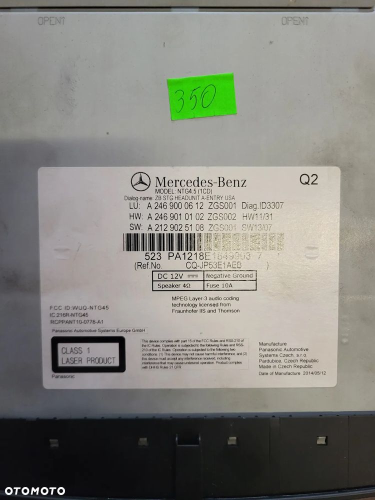 RADIO RADIOODTWARZACZ NAWIGACJA MERCEDES W117, W156, W176, W242,   2469000612 - 7