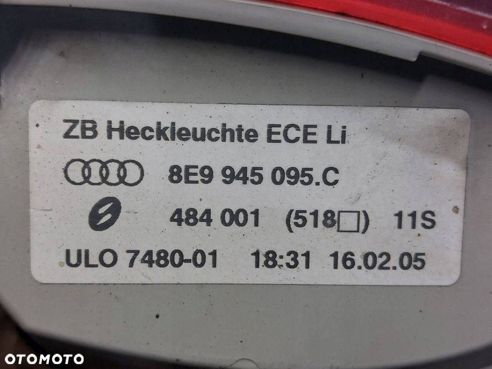 LAMPA LEWY TYŁ + PRAWY TYŁ AUDI A4 B7 KOMBI AVANT 8E9945095C 8E9945096C - 7