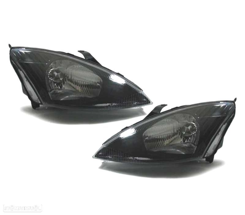 FARÓIS FORD FOCUS 98-01 FUNDO PRETO - 1