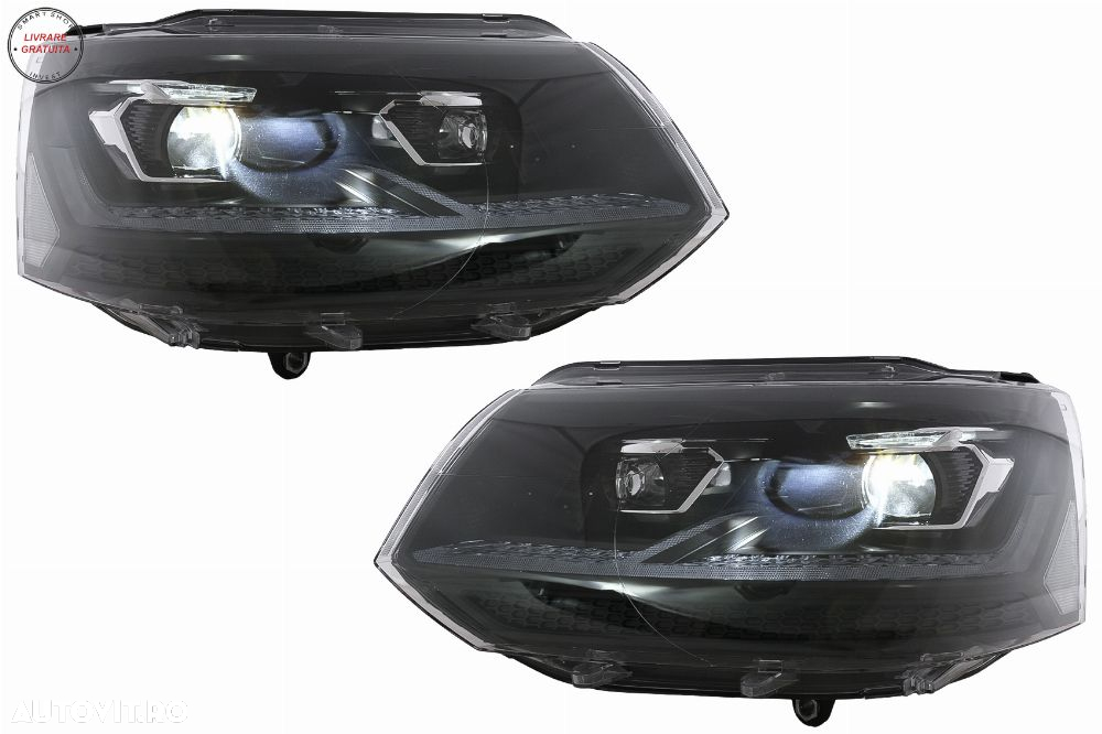 Faruri Full LED VW Transporter Caravelle Multivan T5 Facelift (2010-2015) Negru- livrare gratuita - 17