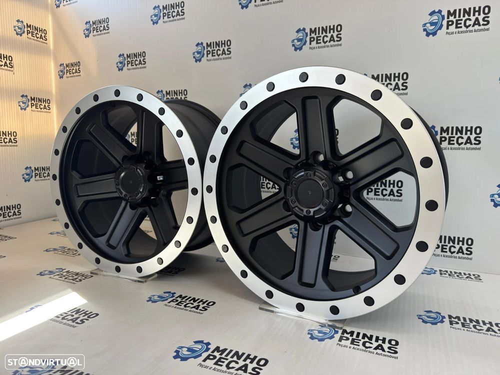 Jantes Fuel Look 4x4 em 17 (6x139.7) Preto Matt e Aba Polido - 2