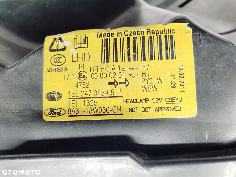 FORD FIESTA VII MK7 08-13r LEWA LAMPA PRZÓD SOCZEWKA ORY EU - 11