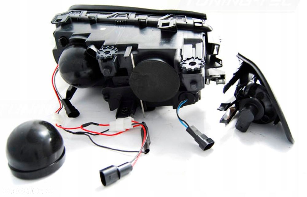 Reflektor Lampa kpl Diody Soczewka Clear Black Czarne Bmw 3 E46 1998-2001 - 5