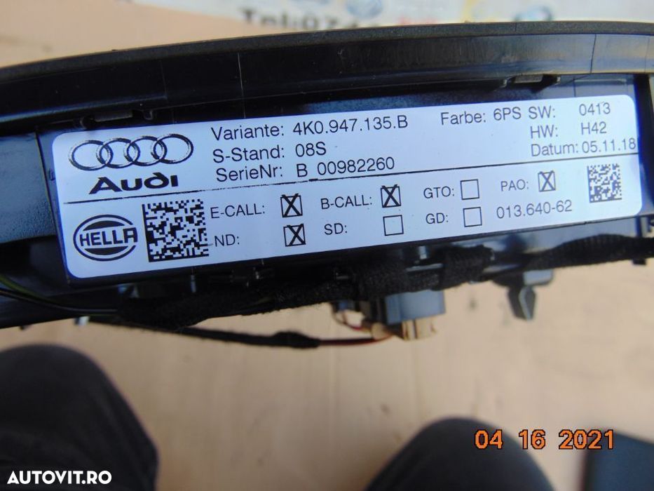 Plafoniera Audi a6 4k C8 Audi A5 a4 B9 plafoniera interior lumini - 3