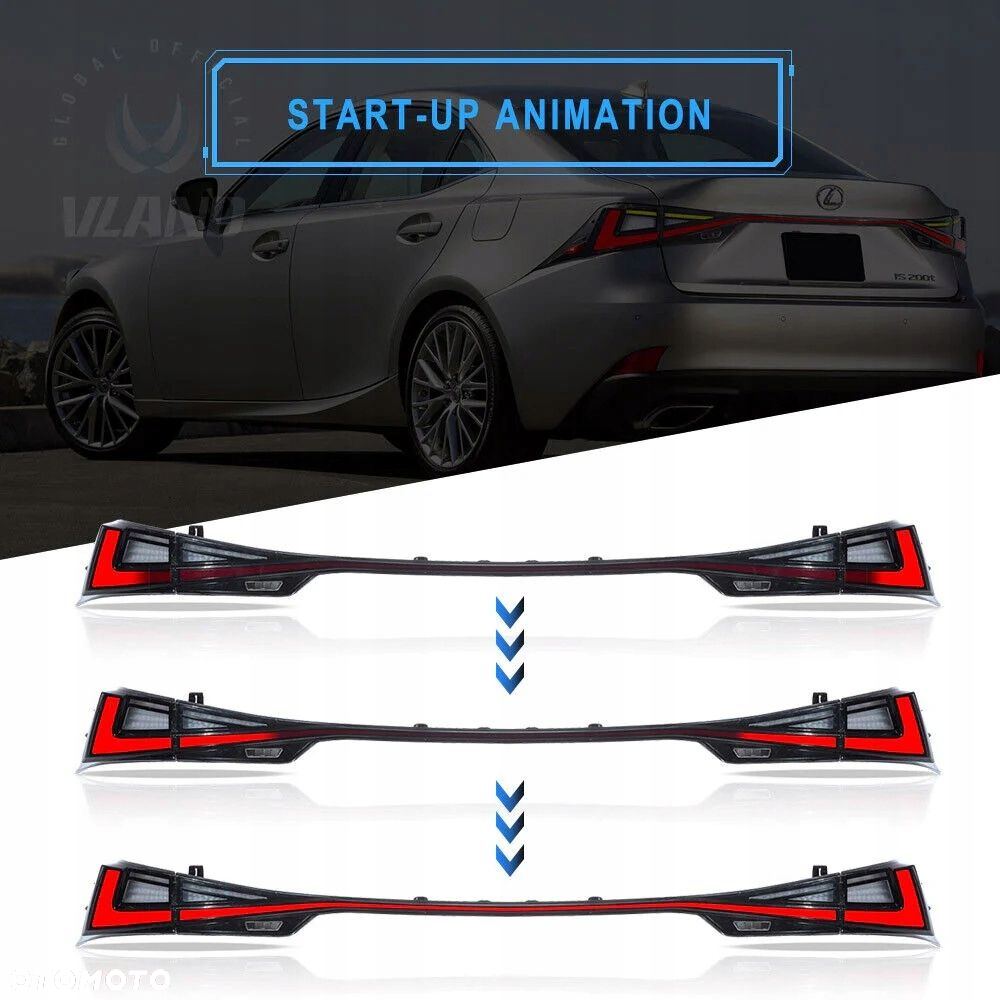 Lampy tyl ne blenda kpl Vland Full Led Neon Tuning Lexus IS III 3 2013-2020 - 4