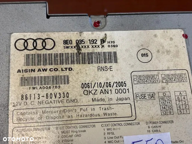RADIO RADIOODTWARZACZ NAWIGACJA AUDI A4 B7 8E0035192D - 7