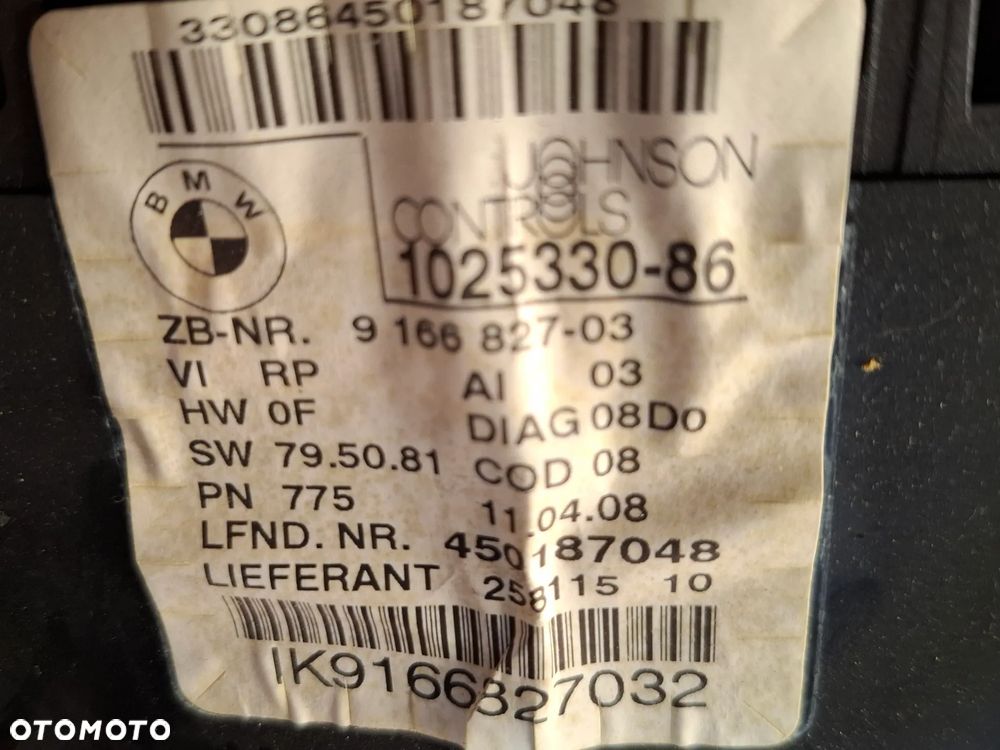 LICZNIK ZEGARY BMW E90 E91 E92 E93 1.8 2.0 9166827 SLASK WYSYLKA - 2