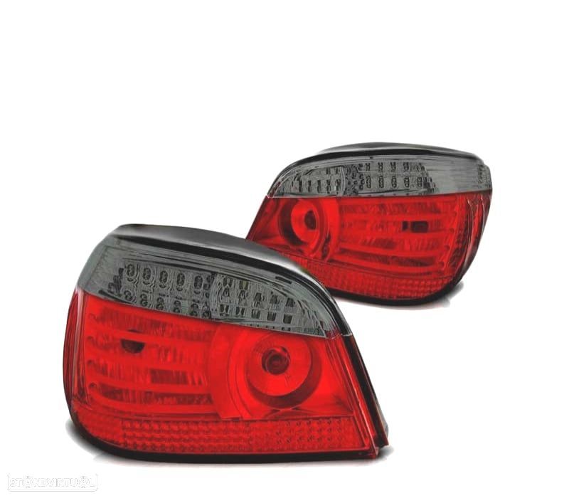 FAROLINS TRASEIROS LED BMW E60 03-07 VERMELHO FUMADO ESCURECIDO - 2