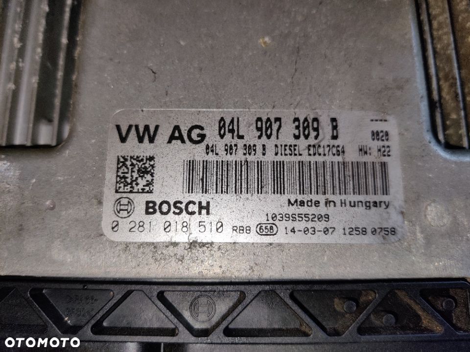 Komputer Sterownik Silnika 1.6 TDI CLHA Skoda Octavia Seat Leon Audi A3 VW Golf  ECU 04L907309B - 3