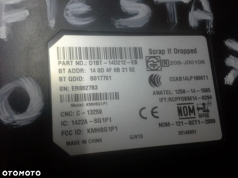 Ford Fiesta MK7 FL 1.0 EcoBoost zestaw startowy komputer 0261S11313 stacyjka immo - 11