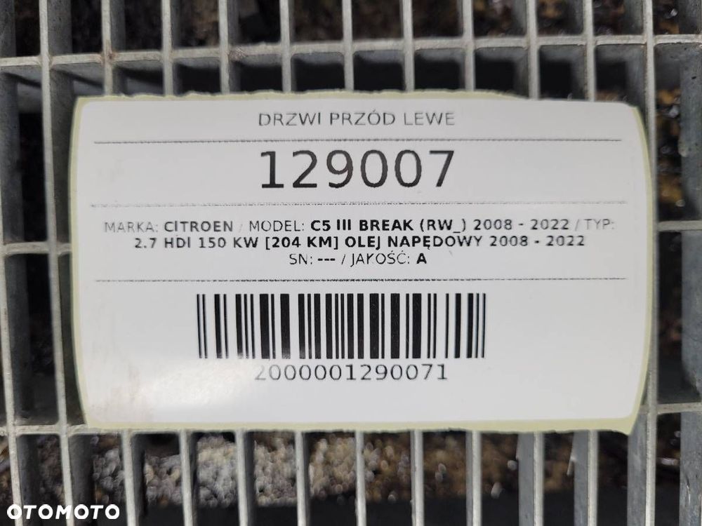 DRZWI PRZÓD PRZEDNIE LEWE CITROEN C5 III KOMBI KKQD - 17